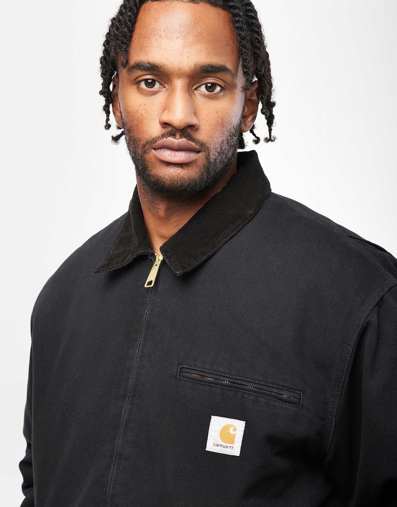 Carhartt WIP OG Detroit Jacket - Black/Black (Aged Canvas) | Route One