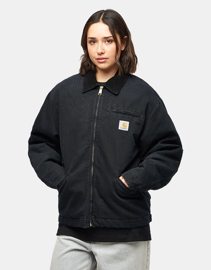 Carhartt WIP OG Detroit Jacket - Black/Black (Aged Canvas)