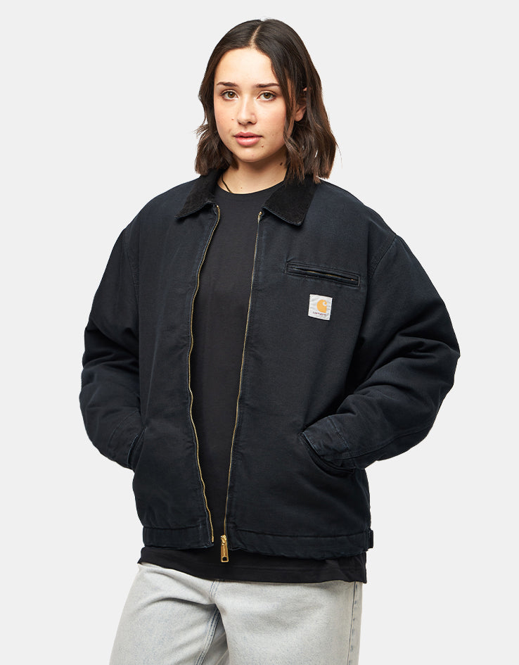 Carhartt WIP OG Detroit Jacket - Black/Black (Aged Canvas) | Route One