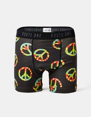 Route One Classic Boxer Shorts - Peace (Black)