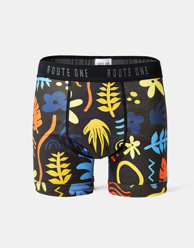 Route One Classic Boxer Shorts - Tropical (Black)