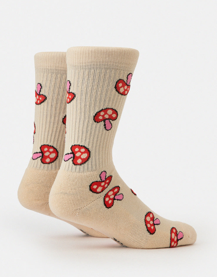 Route One Shrooms Crew Socks - Ivory