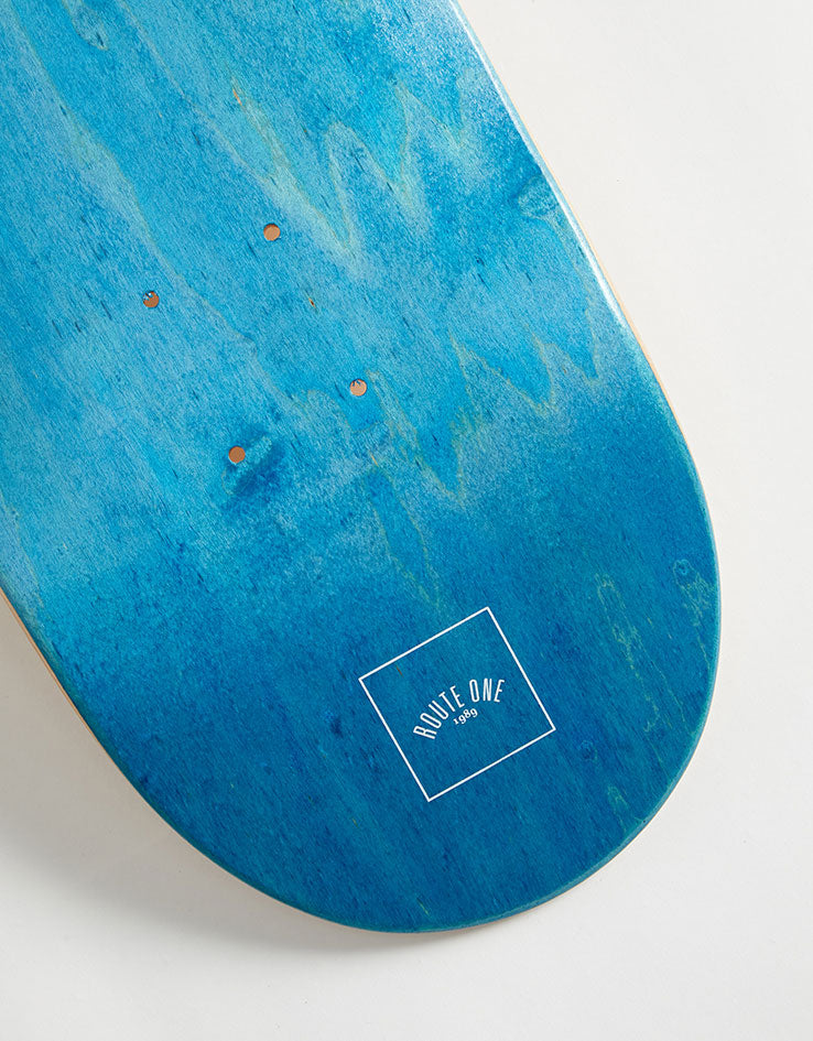 Route One Mini Logo 'OG Shape' Skateboard Deck - Blue/White