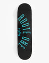 Route One Arch Logo 'OG Shape' Skateboard Deck - Black/Teal