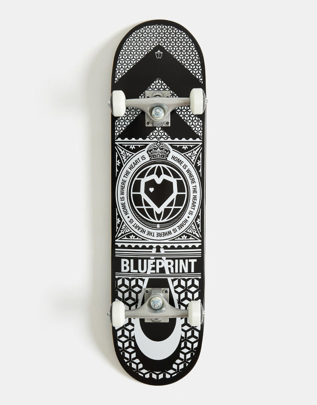 Blueprint Home Heart Black/White Complete Skateboard - 8"