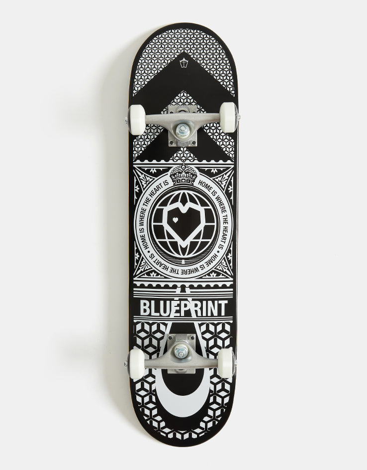 Blueprint Home Heart Black/White Complete Skateboard - 8"