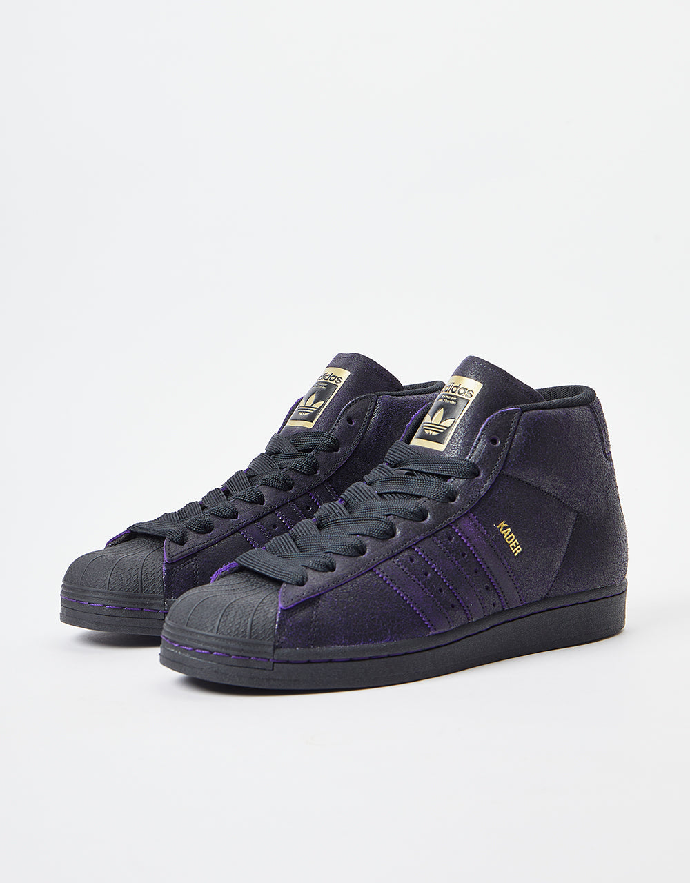 adidas x Kader Pro Model ADV Skate Shoes - Core Black/Core Black/Dark Purple