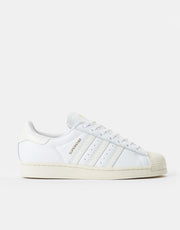 adidas Superstar ADV Skate Shoes - White/White/Gold Metallic