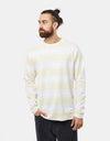 Route One Lewis Stripe L/S T-Shirt  - Cloud Cream/White