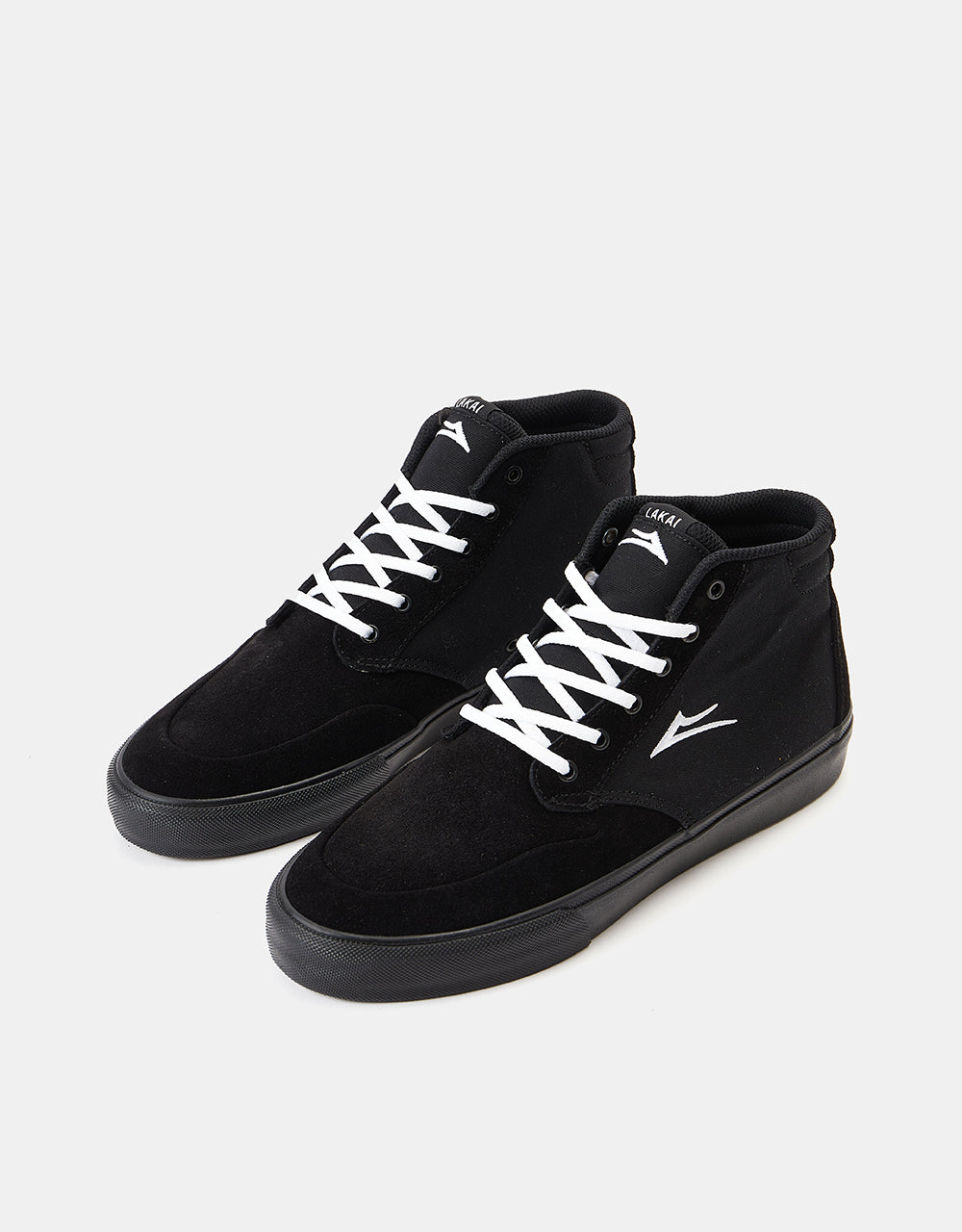 Lakai Riley 3 High Skate Shoes - Black/Black Suede