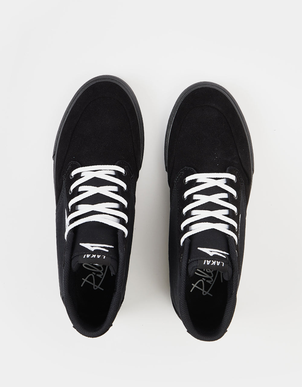Lakai Riley 3 High Skate Shoes - Black/Black Suede
