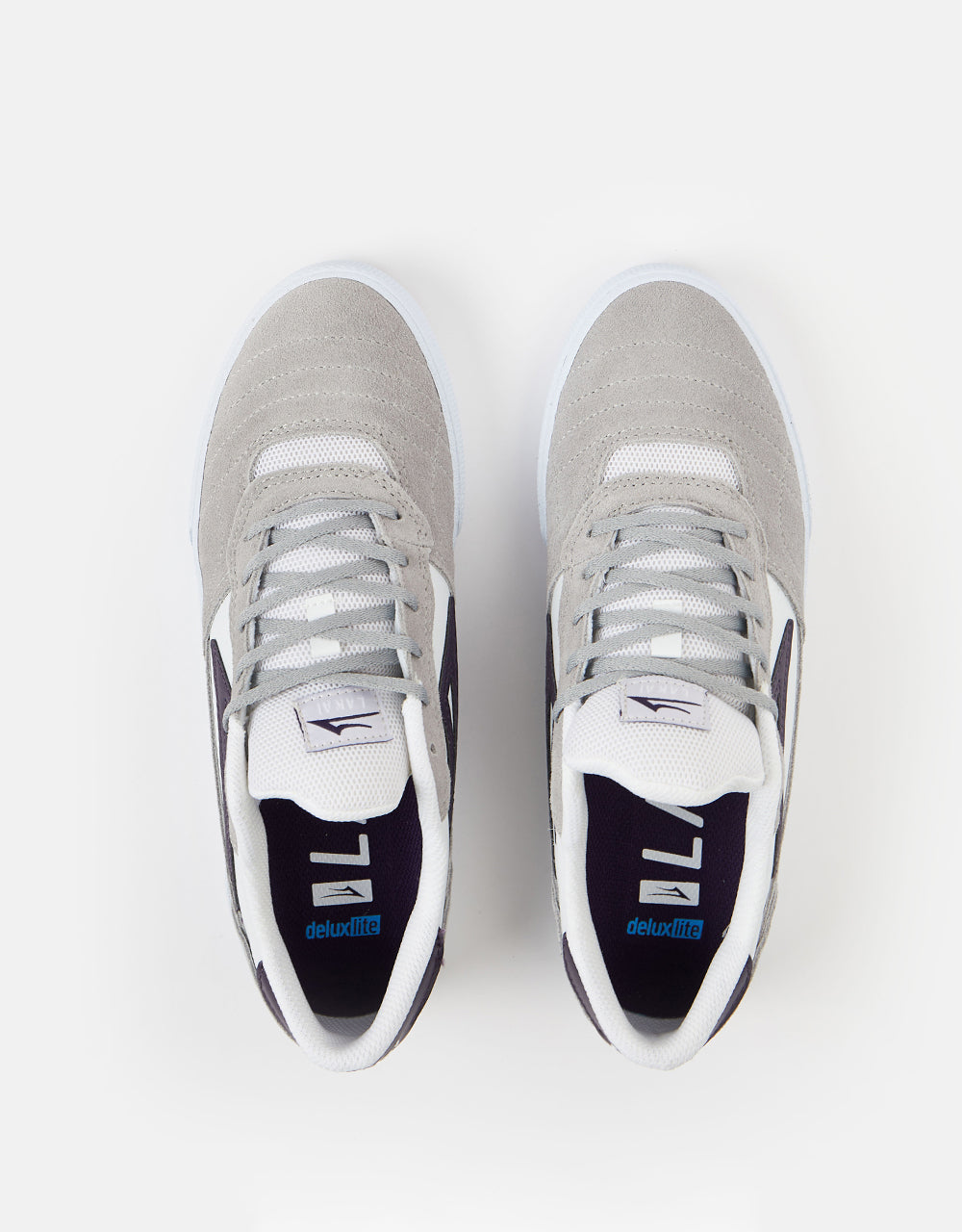 Lakai Cambridge Skate Shoes - Grey/White Suede