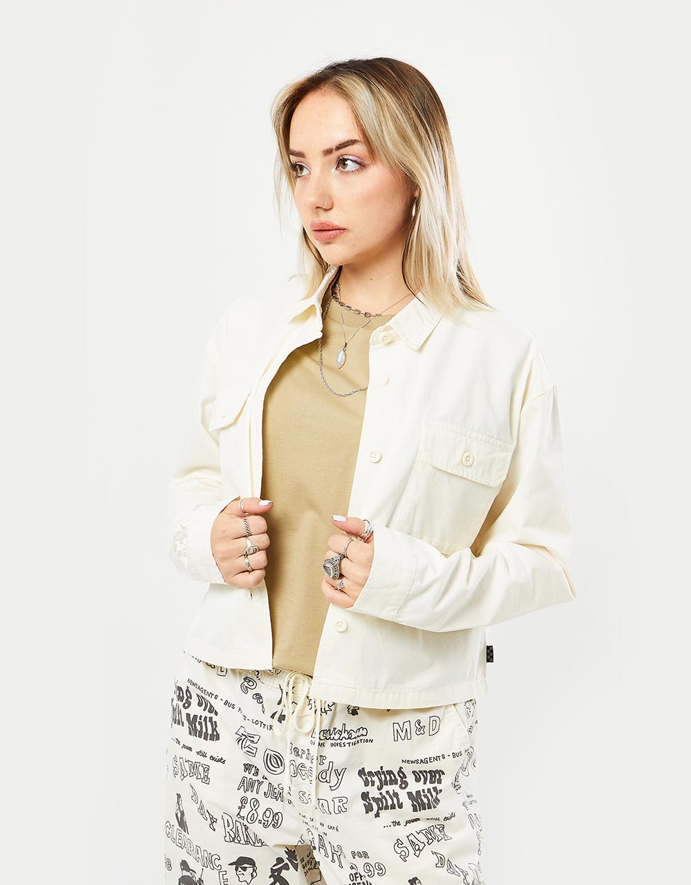 Vans x Helena Long Lonely For You Womens Shacket - Antique White