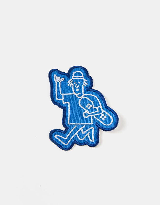 Route One Blue Skater Embroidered Patch - Blue