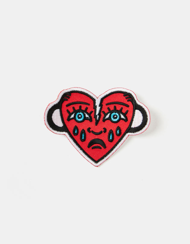 Route One Broken Heart Embroidered Patch - Red