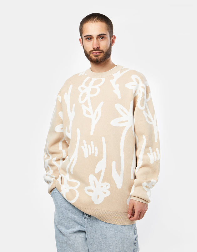 Route One Wildflower Knitted Sweater - Ivory Cream/White