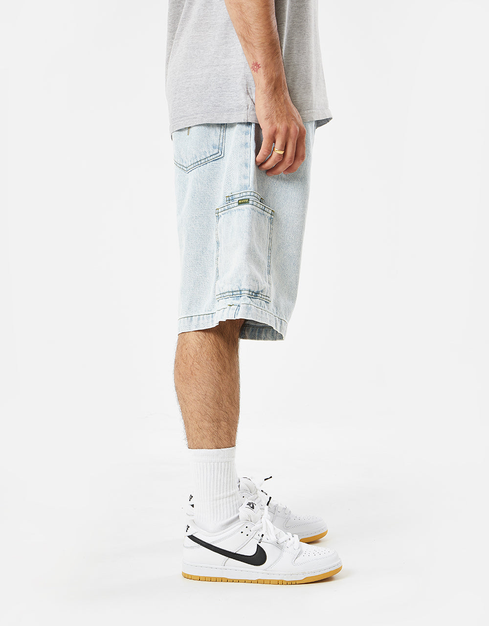 Magenta OG Denim Pocket Long Shorts - Ultrawashed Denim