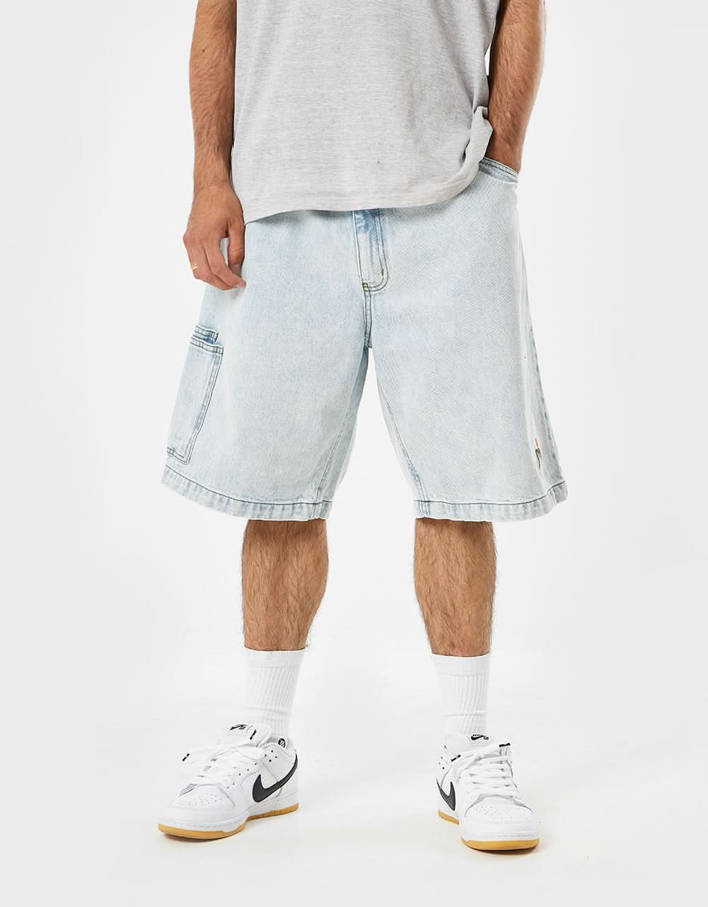 Magenta OG Denim Pocket Long Shorts - Ultrawashed Denim