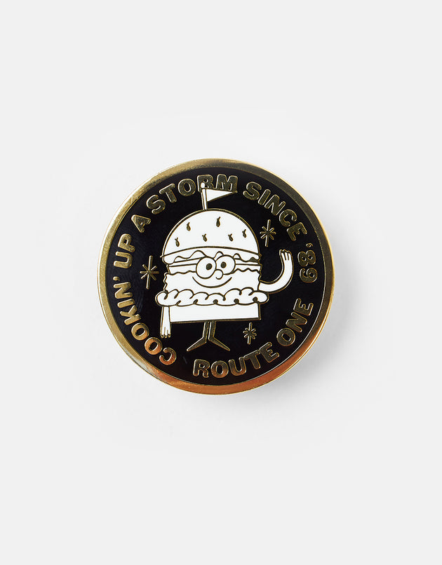 Route One Burger Pin - Gold