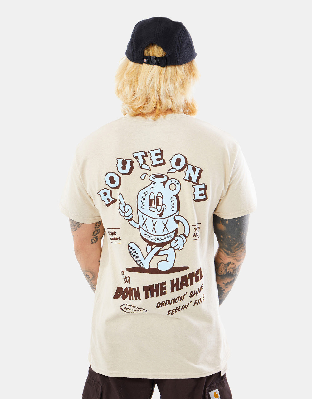 Route One Down The Hatch T-Shirt - Sand