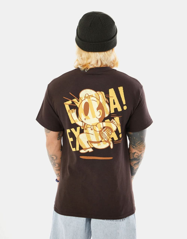 Route One Extra! Extra! T-Shirt - Dark Chocolate