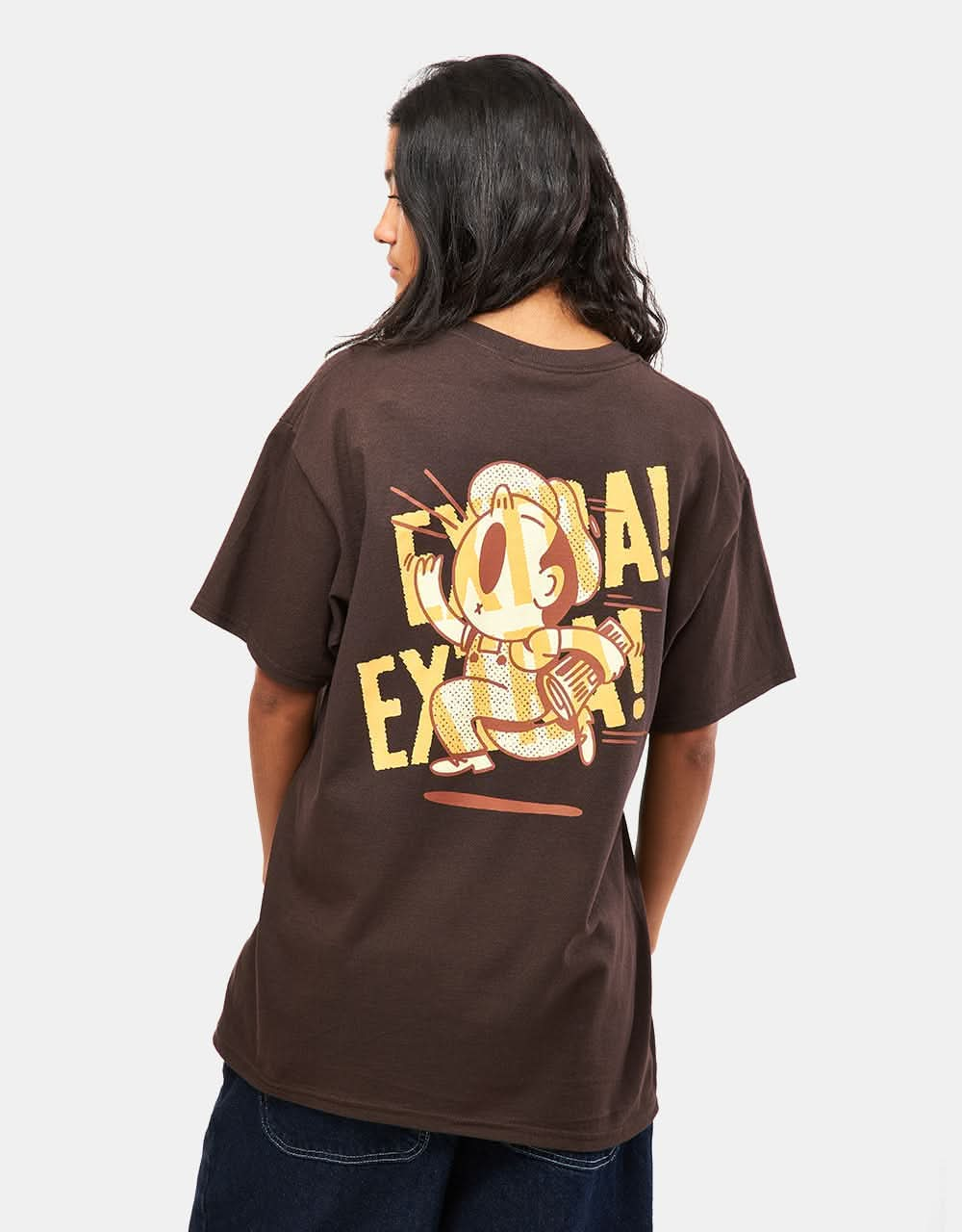 Route One Extra! Extra! T-Shirt - Dark Chocolate