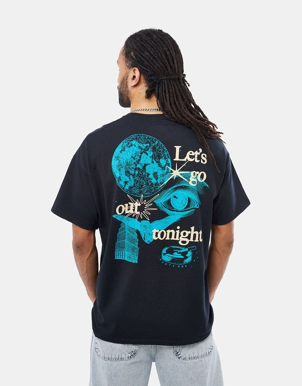 Route One Let's Go Out T-Shirt - Black