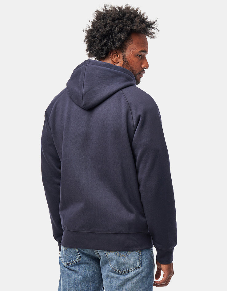 Carhartt WIP Hooded Chase Jacket - Dark Navy/Gold