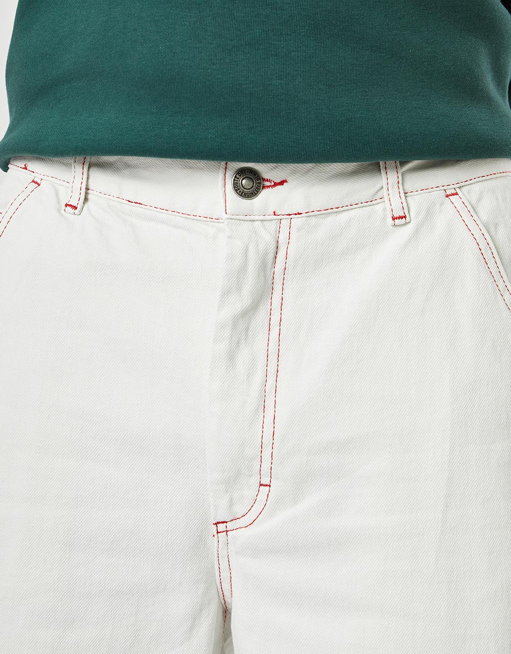Route One Super Baggy Denim Shorts - Ivory Cream