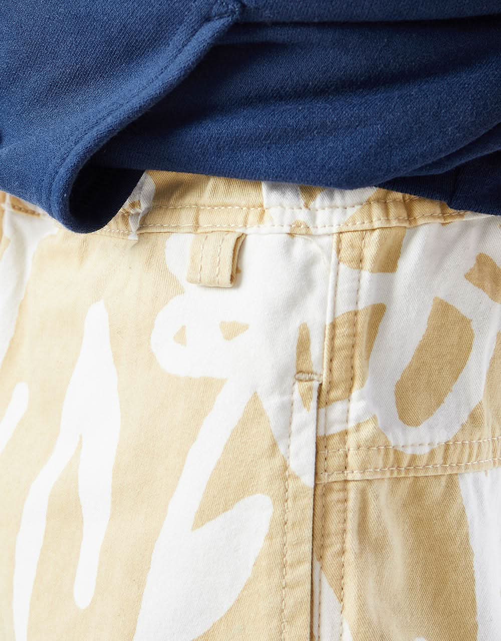 Route One Organic Baggy Pants - Wildflower Stone/White