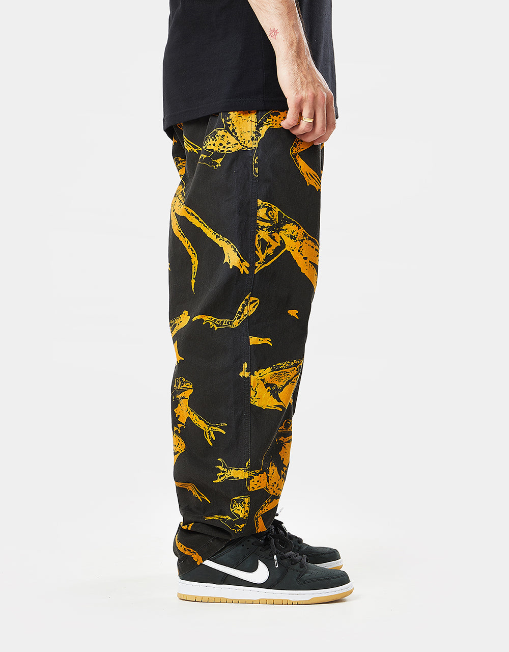 Route One Organic Baggy Pants - Leap Black/Rust