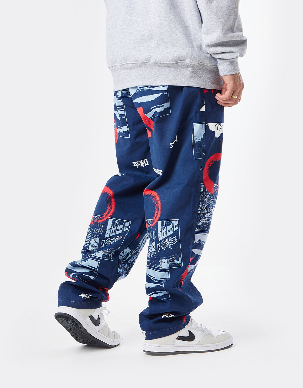 Route One Organic Baggy Pants - Yamato Navy/White/Red