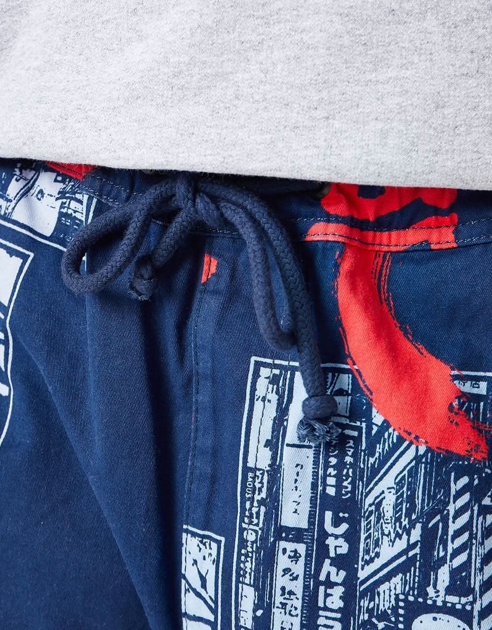 Route One Organic Baggy Pants - Yamato Navy/White/Red