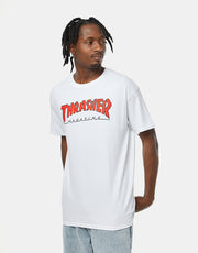 Thrasher Outlined T-Shirt - White/Red