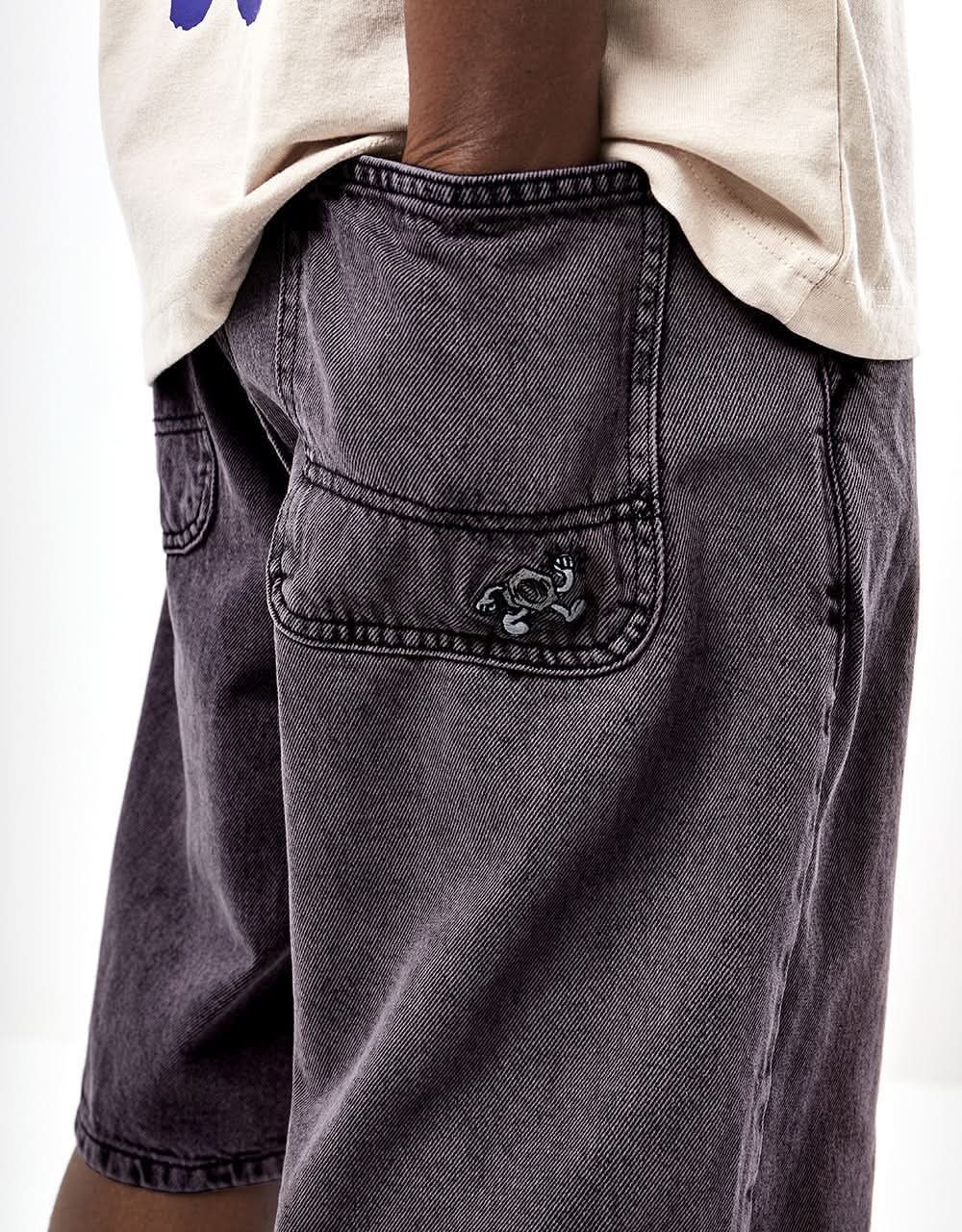 Route One Super Baggy Denim Shorts - Moderate Purple