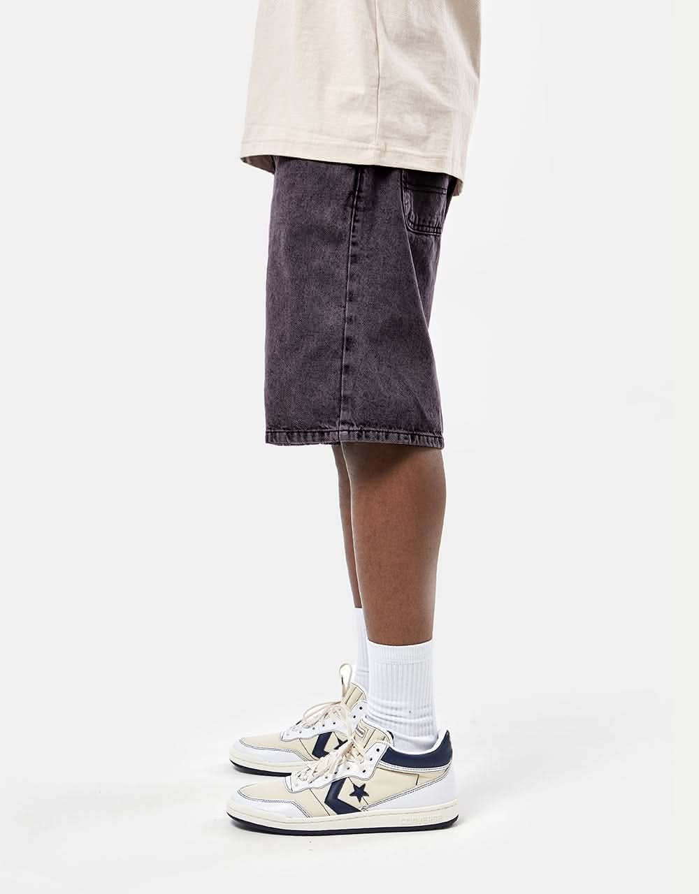 Route One Super Baggy Denim Shorts - Moderate Purple