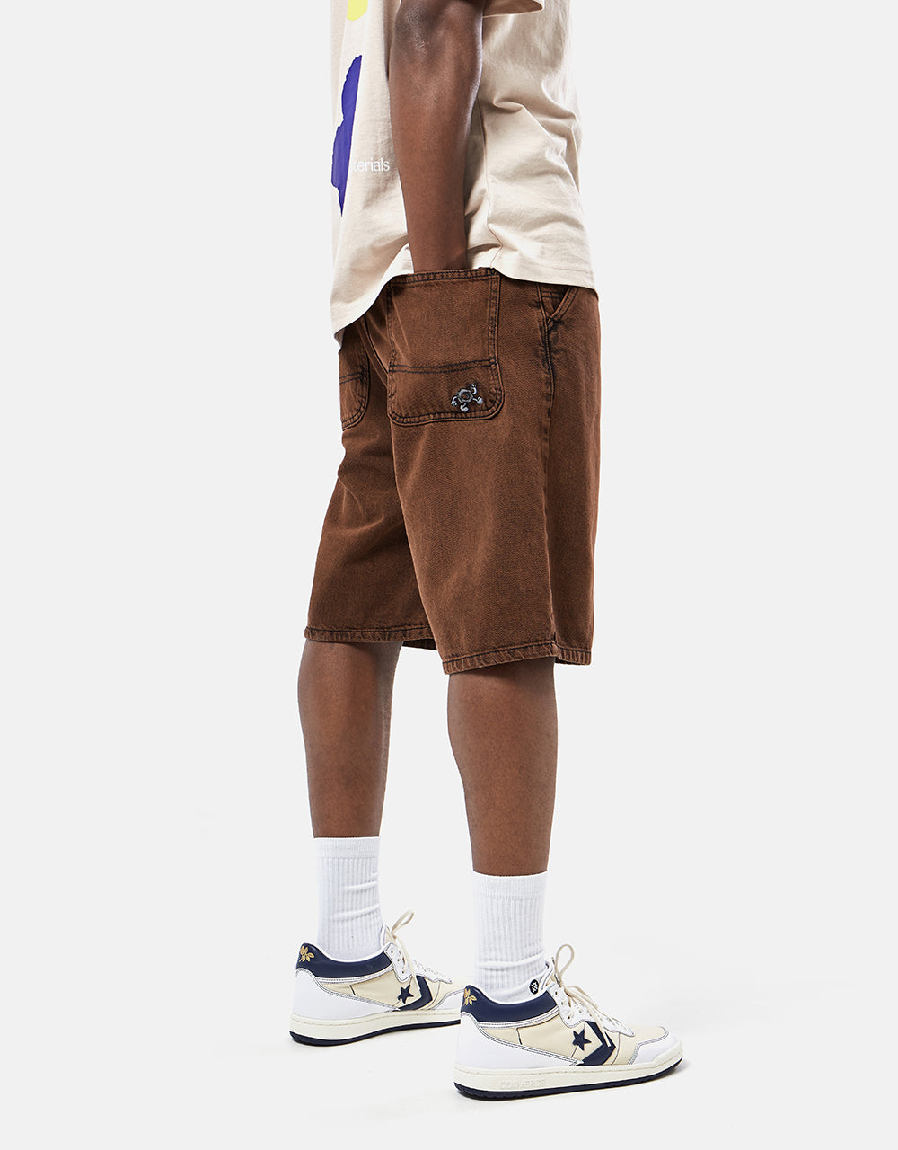 Route One Super Baggy Denim Shorts - Gingerbread
