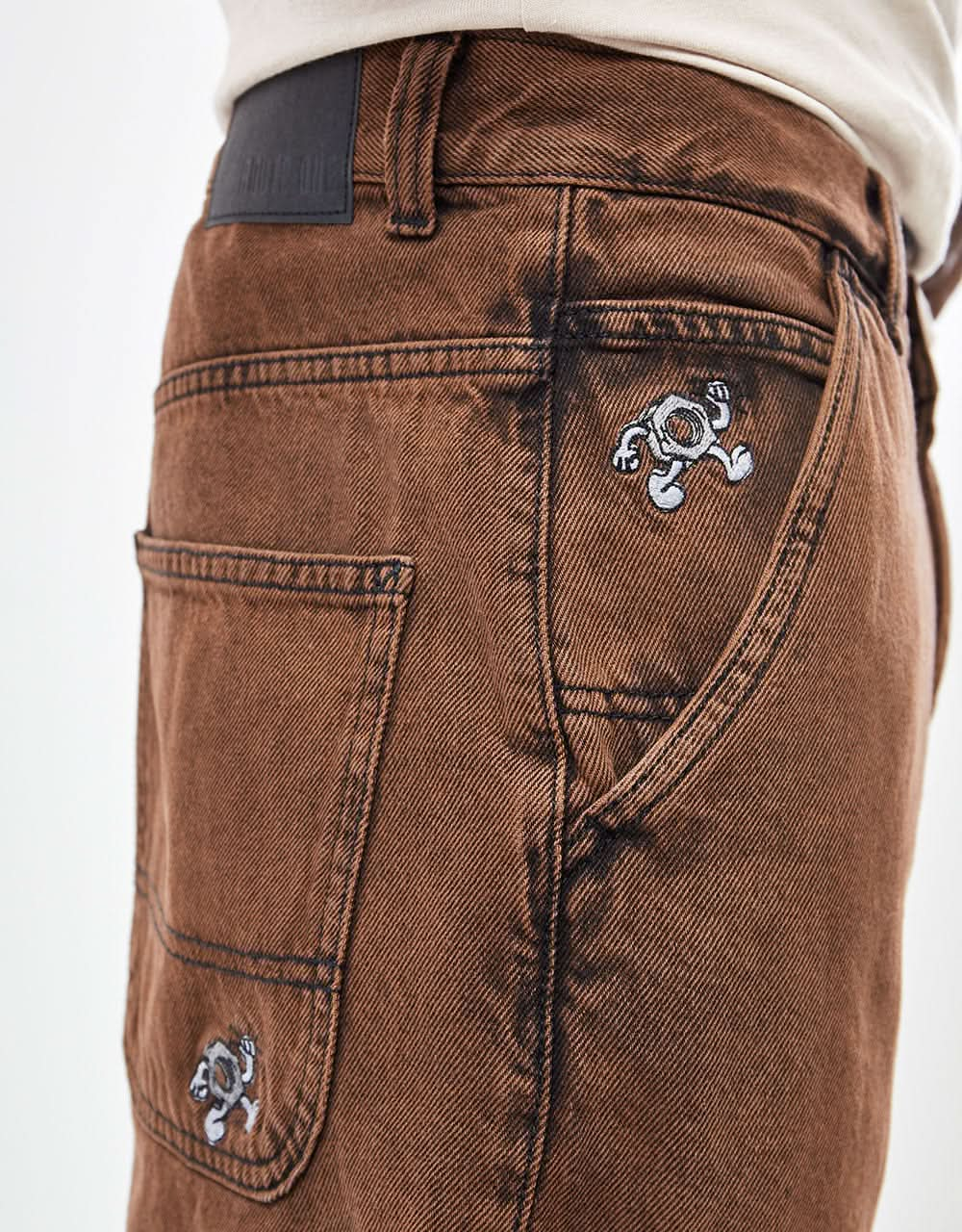 Route One Super Baggy Denim Shorts - Gingerbread