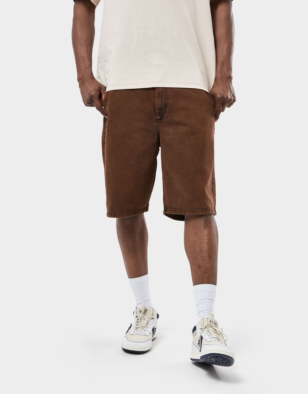 Route One Super Baggy Denim Shorts - Gingerbread