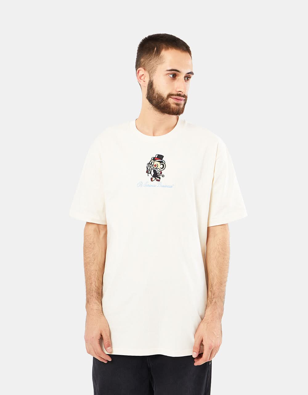 Playdude Classy Embroidered T-Shirt - Ecru