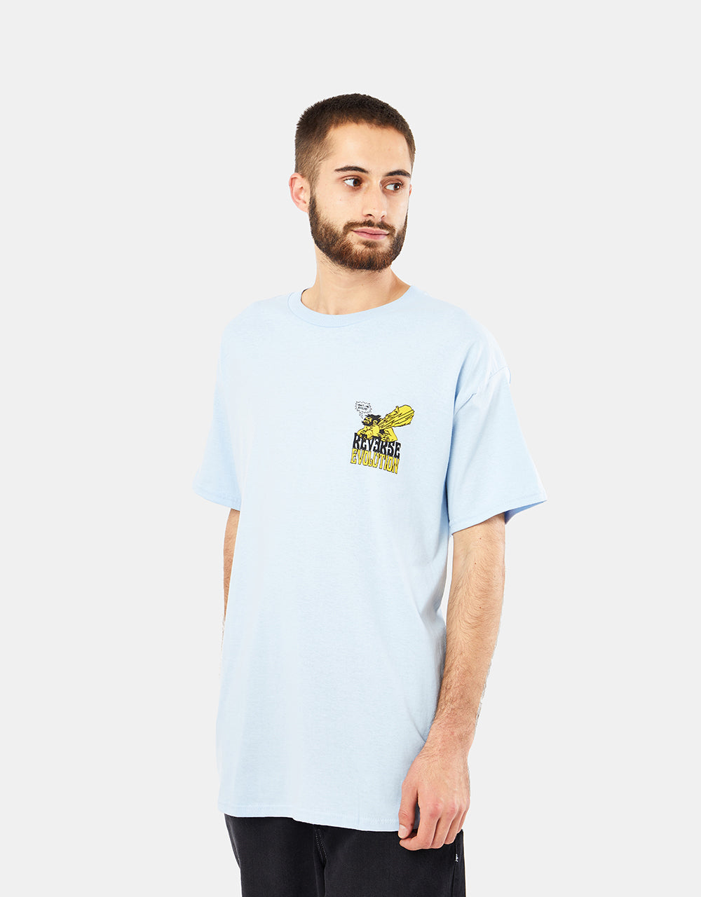 Playdude Reverse Evolution T-Shirt - Baby Blue