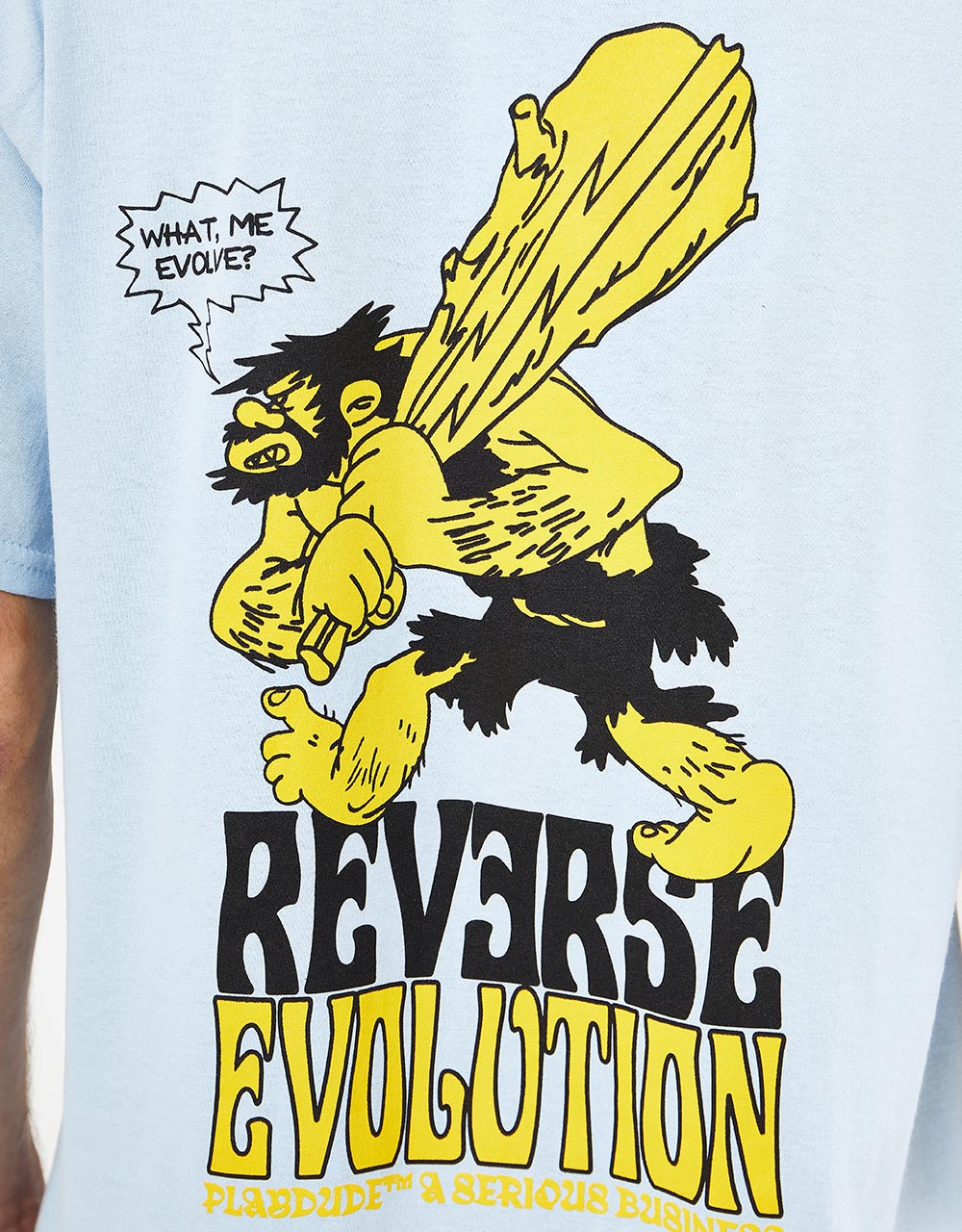 Playdude Reverse Evolution T-Shirt - Baby Blue