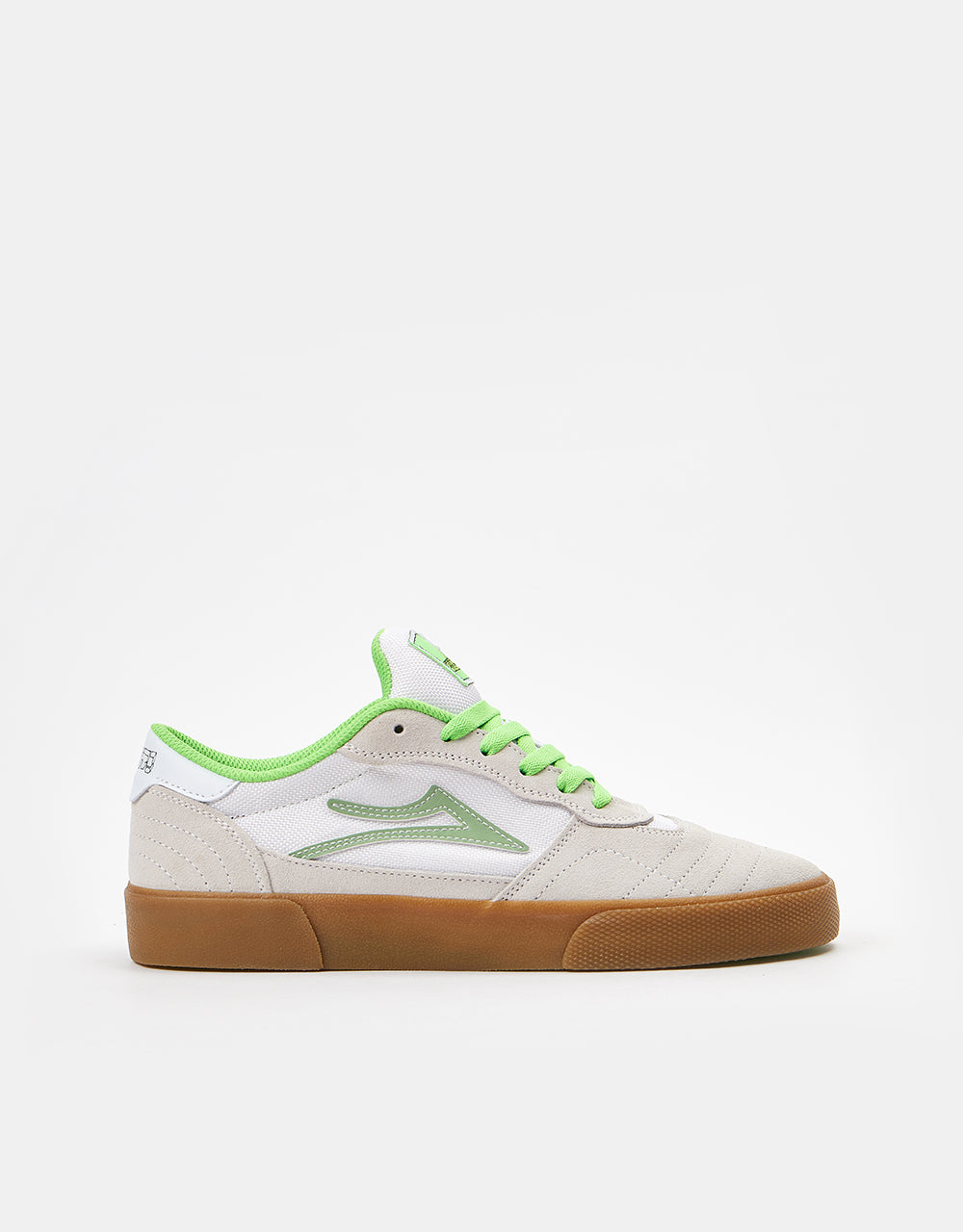 Lakai x Girl Yeah Right! Cambridge Skate Shoes - White/UV Green Suede