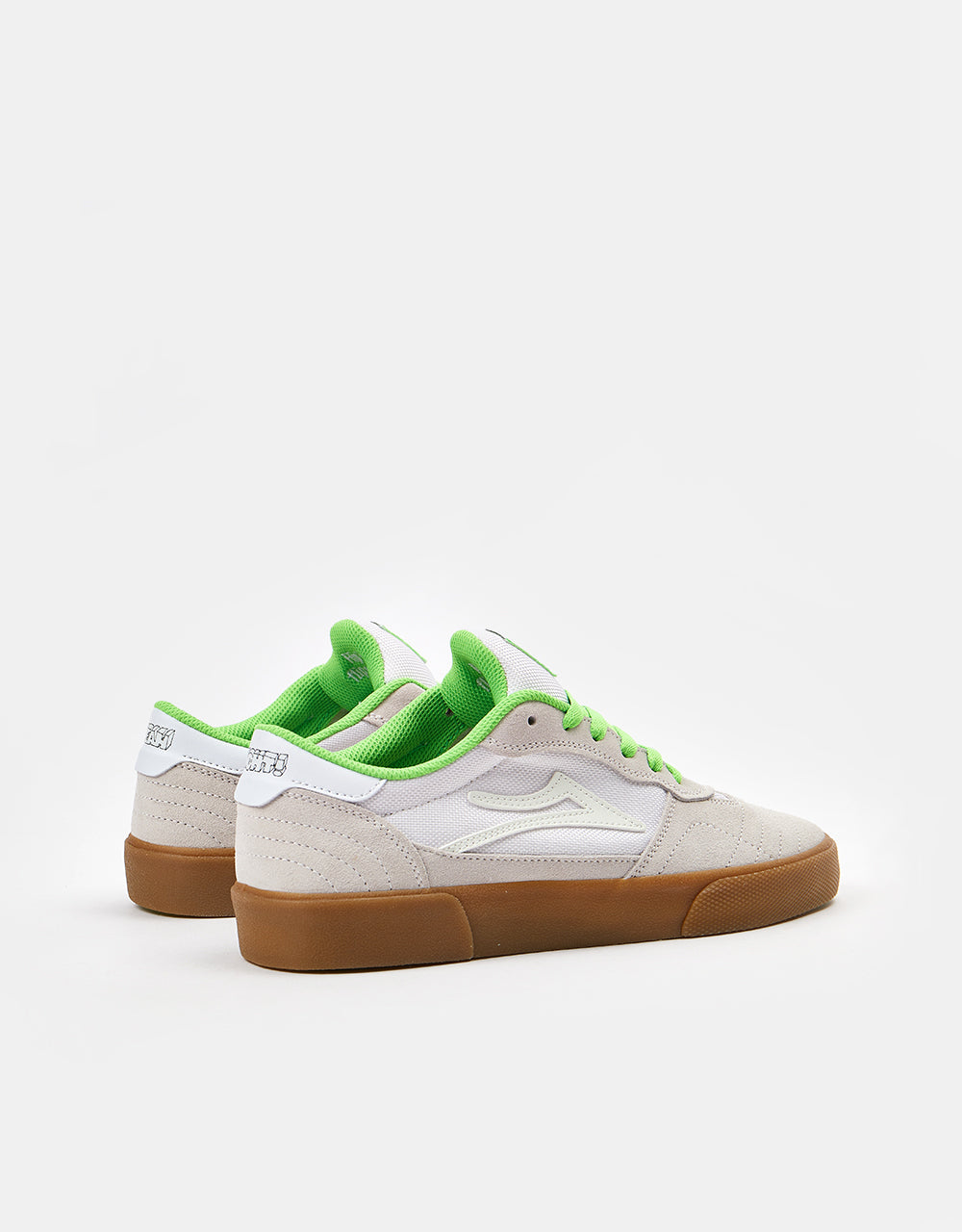Lakai x Girl Yeah Right! Cambridge Skate Shoes - White/UV Green Suede