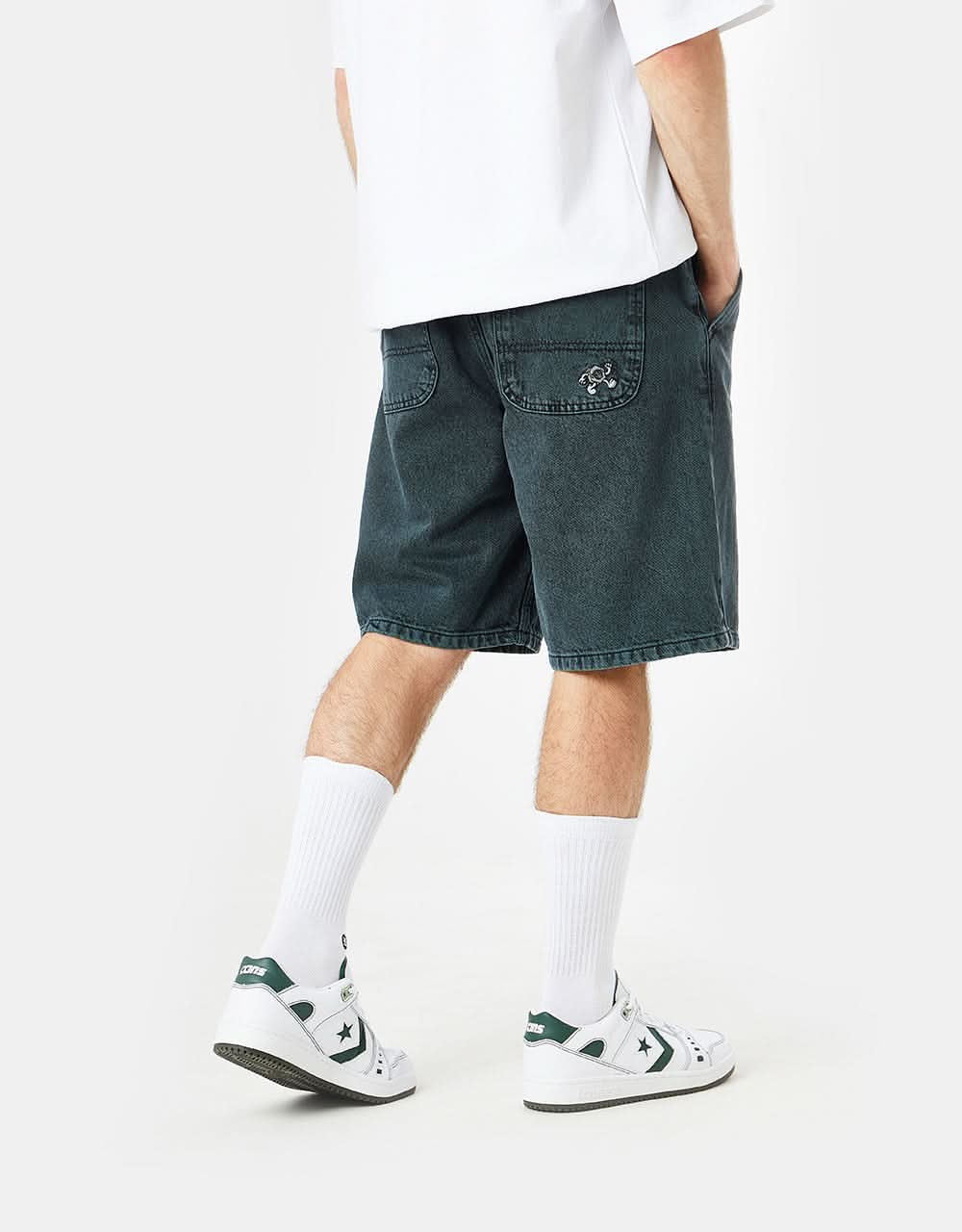 Route One Super Baggy Denim Shorts - Shaded Spruce