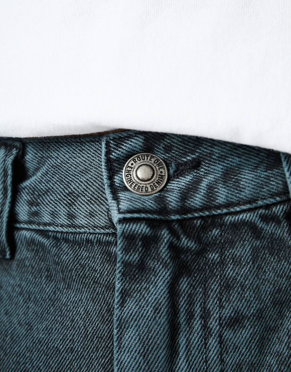 Route One Super Baggy Denim Shorts - Shaded Spruce