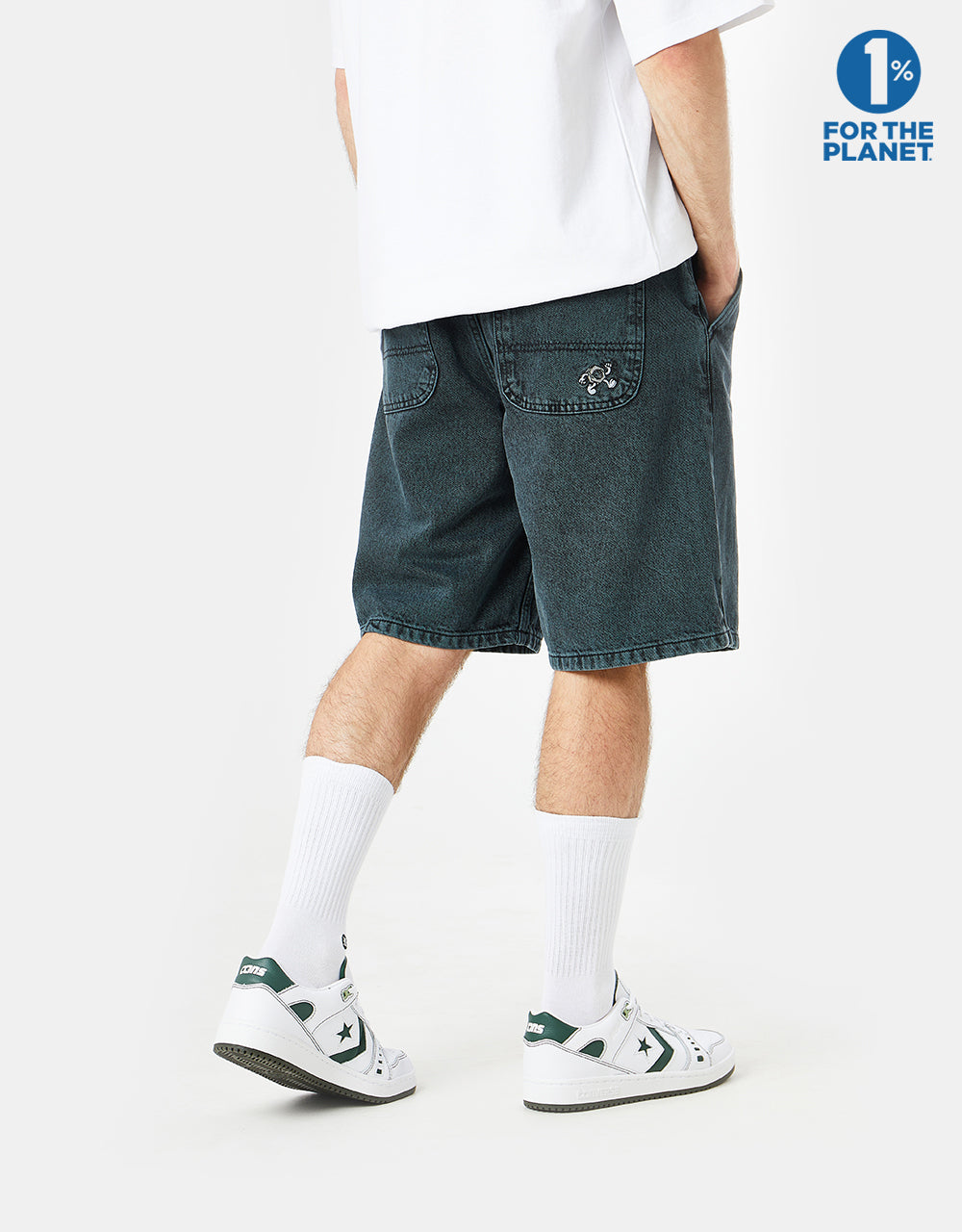 Route One Super Baggy Denim Shorts - Shaded Spruce