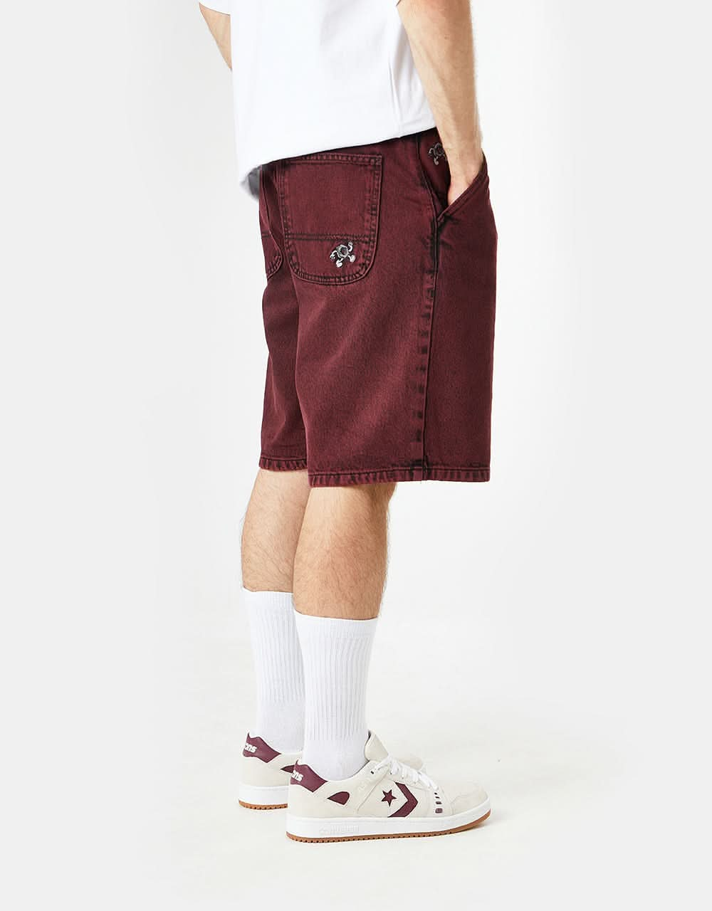 Route One Super Baggy Denim Shorts - Rhubarb