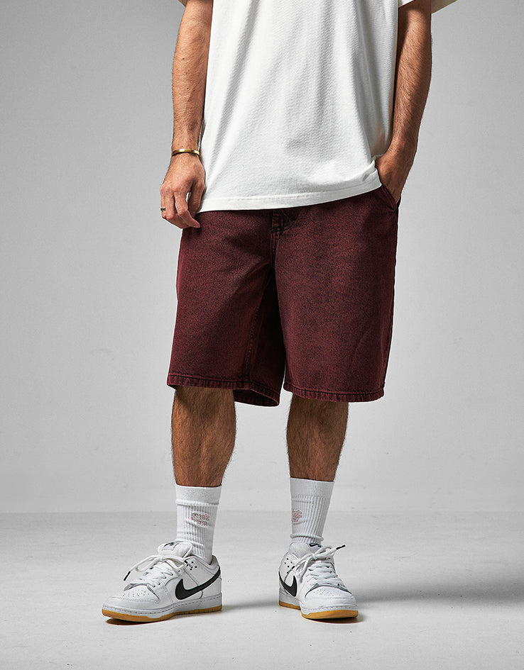Route One Super Baggy OG Denim Shorts - Rhubarb