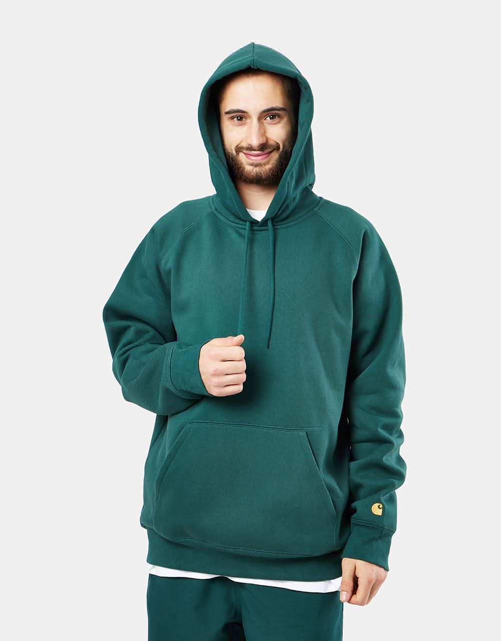 Carhartt WIP Hooded Chase Sweatshirt - Discovery/Gold